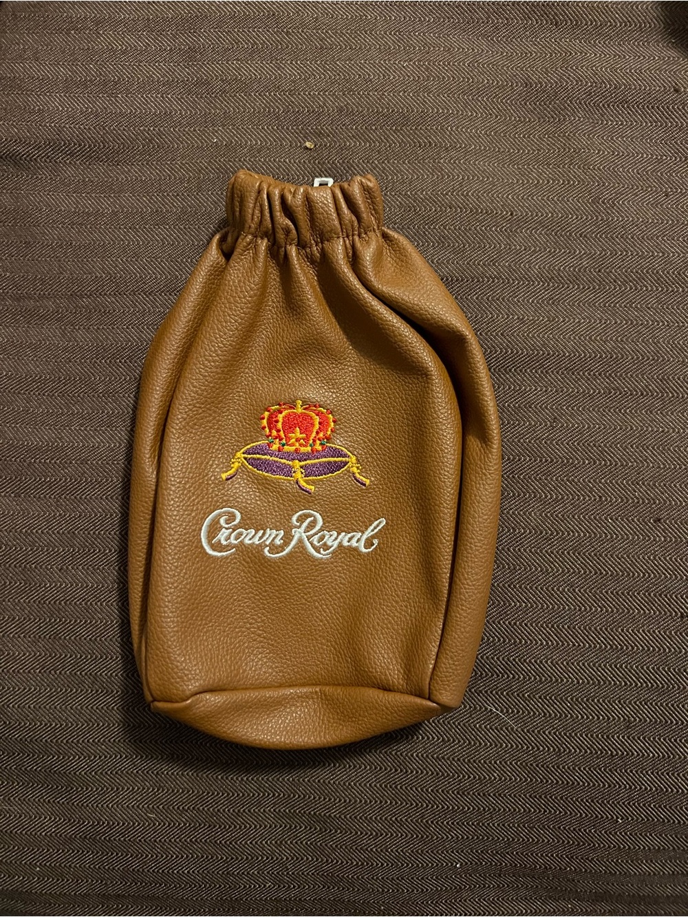 Crown Royal Football Faux Leather Bag  Limited Edition Promo Collectible Brown